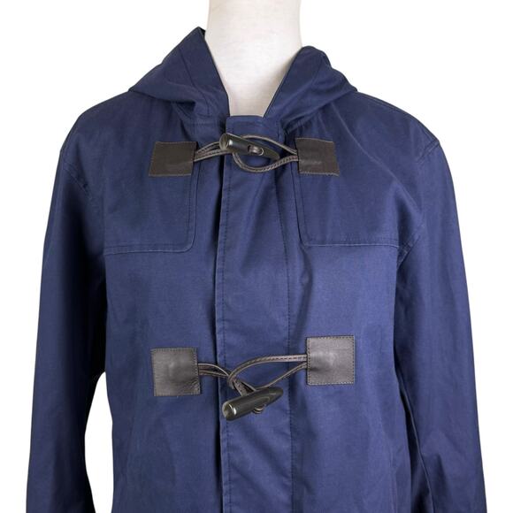 Michael Kors Men's Navy Hooded Toggle Zipper Snap 100% Cotton Jacket Coat - Picture 4 of 16